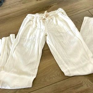 White linen pants